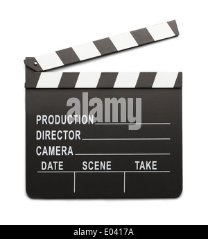 Filmregisseure Clap Board Isolated On White Background. Stockfoto