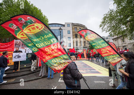 Hommagen an Bob Crow der ehemaligen RMT Generalsekretär am Maifeiertag 2014. Stockfoto