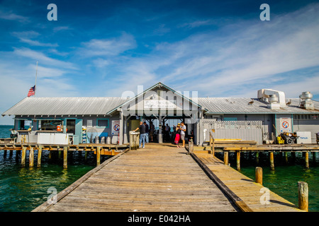 Anna Maria Island City Pier in den Golf von Mexiko FL Stockfoto