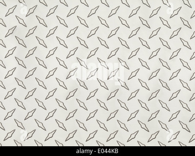 Reinigen Sie graues Metall Diamant Lauffläche Muster Hintergrundtextur. Stockfoto