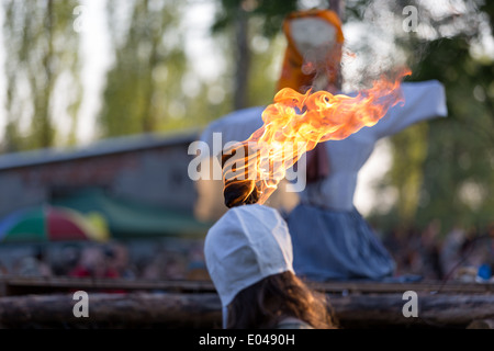 Die Verbrennung der Hexen-Feier, Bustehrad, Kladno, Tschechische Republik, viele Hexen verbrannt wurden, während des 16. Jahrhunderts Stockfoto