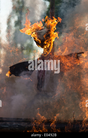 Die Verbrennung der Hexen-Feier, Bustehrad, Kladno, Tschechische Republik, viele Hexen verbrannt wurden, während des 16. Jahrhunderts Stockfoto