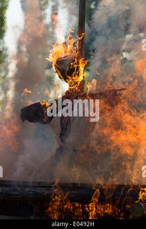 Die Verbrennung der Hexen-Feier, Bustehrad, Kladno, Tschechische Republik, viele Hexen verbrannt wurden, während des 16. Jahrhunderts Stockfoto