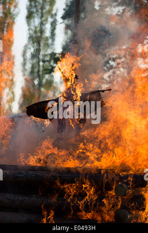 Die Verbrennung der Hexen-Feier, Bustehrad, Kladno, Tschechische Republik, viele Hexen verbrannt wurden, während des 16. Jahrhunderts Stockfoto