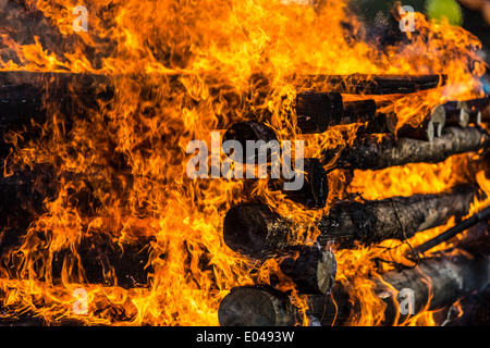 Die Verbrennung der Hexen-Feier, Bustehrad, Kladno, Tschechische Republik, viele Hexen verbrannt wurden, während des 16. Jahrhunderts Stockfoto