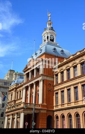 Palais de Justice Uhrturm, Kirchplatz (Kerkplein), Pretoria, Provinz Gauteng, Südafrika Stockfoto