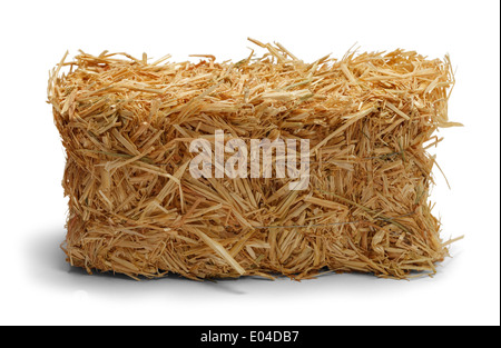 Heu Ballen Seitenansicht Isolated on White Background. Stockfoto