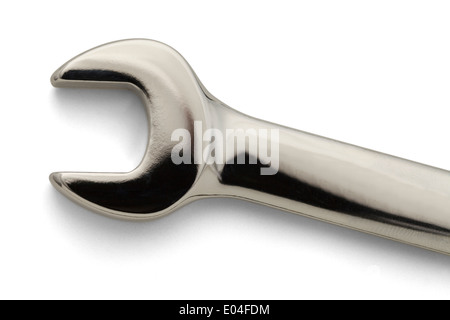 Chrome Cresent Schraubenschlüssel Isolated On White Background. Stockfoto