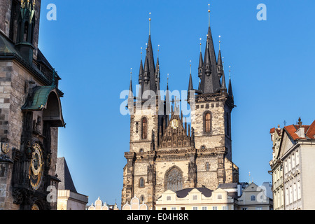 Die Kirche der Madonna vor Tyn Stockfoto