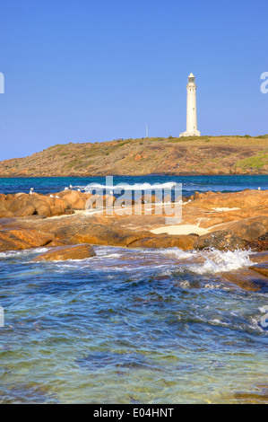 Cape Leeuwin Leuchtturm, an der südwestlichen Spitze von Australien, wo sich zwei Ozeane treffen. Stockfoto