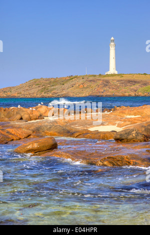 Cape Leeuwin Leuchtturm, an der südwestlichen Spitze von Australien, wo sich zwei Ozeane treffen. Stockfoto