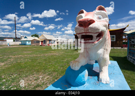 Skulptur im Ivolginskij Dazan, Werchnjaja Ivolga, Burjatien, Sibirien, Russland Stockfoto