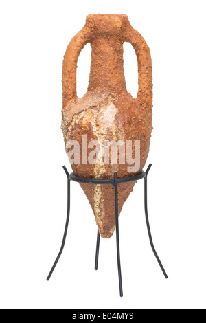 Tongefäße Amphora auf weißen Hintergrund isoliert Stockfoto