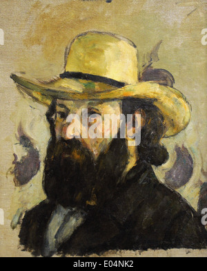 Paul Cézanne Selbstporträt in einem Strohhut Stockfoto