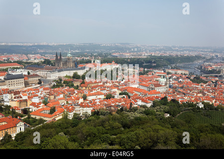 Übersicht der Informationsstelle, Prag, Uebersicht von der Sternwarte aus Prag Stockfoto