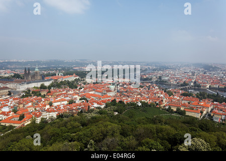 Übersicht der Informationsstelle, Prag, Uebersicht von der Sternwarte aus Prag Stockfoto