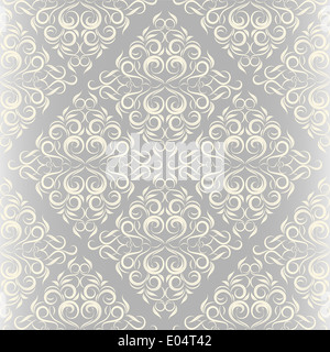 nahtlose Silber arabische pattern.wallpaper in einem kalligraphischen Stil Stockfoto