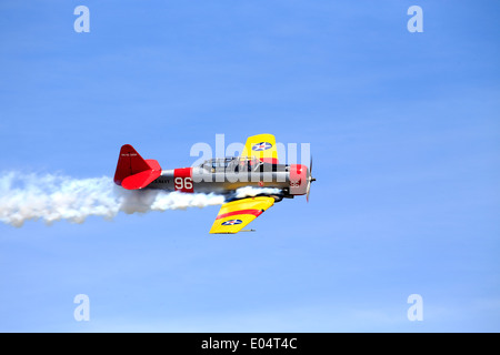 North American Aviation t-6 Texan, einer einmotorigen fortgeschrittene Schulflugzeug Piloten von der United States Army verwendet Stockfoto