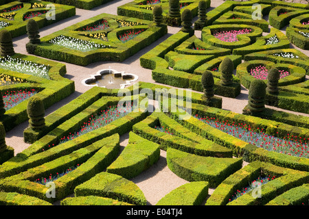 Gärten des Chateau de Villandry, Frankreich Stockfoto