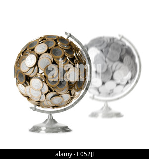 Euro Geld Welt isoliert auf weißem Hintergrund (finanzielle Darstellung) Stockfoto