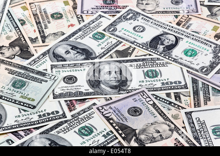 . Amerika-Dollar Dollar Mark Dollar markiert Dollar Dollar Noten Geld Licht der USA Wirtschaft Währung American Banknote Spardose Stockfoto