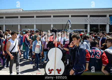 Neapel, Italien - 1.Mai: für die XVI Ausgabe des internationalen Cartoon Comicon, erfüllen Sie alle Liebhaber von Comics, Manga und cosplay Stockfoto