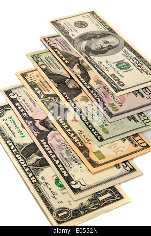 . Amerika Banknote Banknoten Dollar Dollar Mark Dollar Dollar leichte Dollar Noten Geld Geldschein Geldscheine Marken nimmt die USA Stockfoto