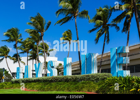 Melden Sie außen Bayside Marketplace in Downtown Miami, Florida, USA Stockfoto