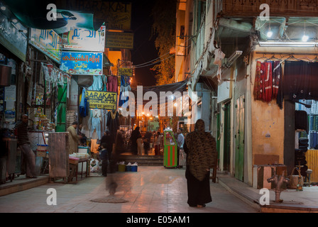 Assuan-Souk von Nacht, Aswan, Oberägypten Stockfoto