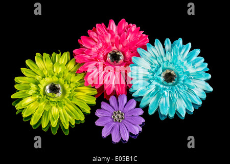 Blumen aus Stoff mit Farben Stockfoto