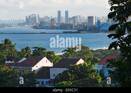 Stadtbild von Recife in Fluss, Olinda, Bundesstaat Pernambuco, Brasilien Stockfoto