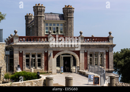 Durlston Schloss Eingang, Durlston Country Park, Isle of Purbeck, Swanage, Dorset, England, Großbritannien Stockfoto