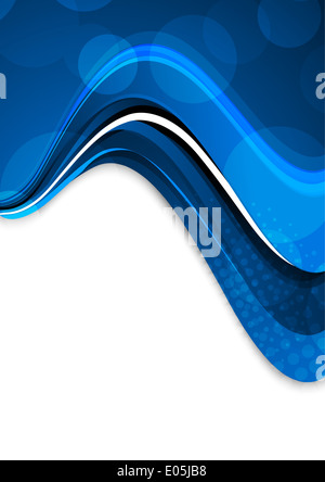 Abstrakte blaue wellenförmige Hintergrund. Leuchtend bunte illustration Stockfoto