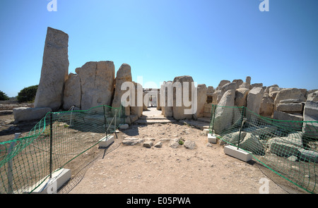 Hagar Qim ist ein Megalith-Tempel-Komplex finden Sie auf der Mittelmeerinsel Malta, aus der Ġgantija phase Stockfoto