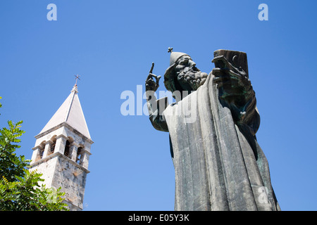 Statue von Bischof Gregor von Nin, Dalmatien, Split, Kroatien, Europa Stockfoto