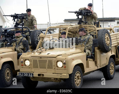 Ayr, Schottland, Vereinigtes Königreich. 3. Mai 2014.   Prince Charles besucht Ayr um Salute von Ayrshire Yeomanry um ihre Freiheit Ayr Parade statt, die Platz für Tag nahm. Bildnachweis: Maurice Morwood/Alamy Live-Nachrichten Stockfoto