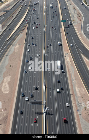A-Autobahn oder Autobahn in den USA von oben Stockfoto