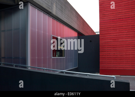 Die Schuppen auf das Nationaltheater, Southbank, London entworfen von Haworth Tompkins Architekten im Jahr 2013 Stockfoto