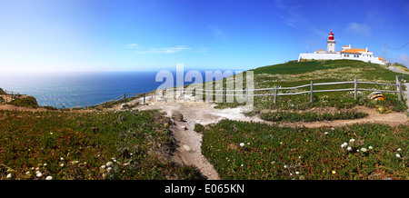 Panoramablick auf den westlichsten Punkt Europas, Cabo da Roca, Portugal Stockfoto