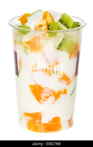 Joghurt mit Früchten im Glas Stockfoto