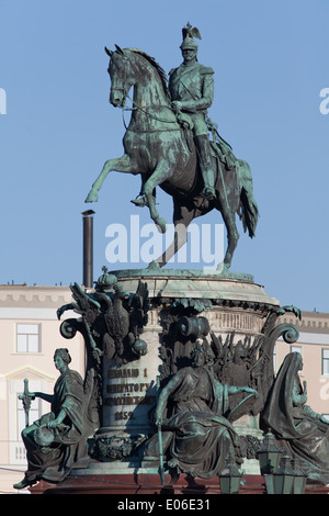 Das Denkmal für Nikolaus i. in Sankt Petersburg, Russland. Wurde entworfen von dem Architekten Auguste de Montferrand 1856 Stockfoto