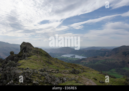 Der Löwe und das Lamm, 2 Wahrzeichen Felsen auf Spitze Felsen in der Nähe von Grasmere im englischen Lake District Stockfoto
