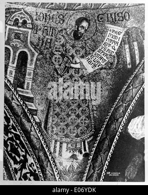 Ein Foto der Mosaikfresken in der Markusbasilika in Venedig. Diese komplizierten Mosaike sind eines der ikonischen Merkmale der Basilika und zeigen Szenen aus der Bibel und religiöse Ikonographie. Stockfoto