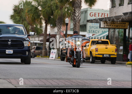 Main Street Leesburg, Florida während der 2014 Leesburg Bikefest jährlichen Motorrad-Rallye Stockfoto