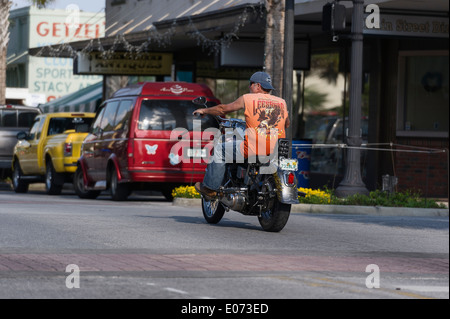 Main Street Leesburg, Florida während der 2014 Leesburg Bikefest jährlichen Motorrad-Rallye Stockfoto