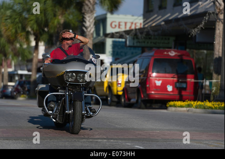 Main Street Leesburg, Florida während der 2014 Leesburg Bikefest jährlichen Motorrad-Rallye Stockfoto