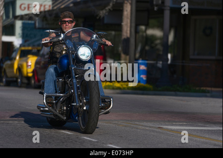 Main Street Leesburg, Florida während der 2014 Leesburg Bikefest jährlichen Motorrad-Rallye Stockfoto