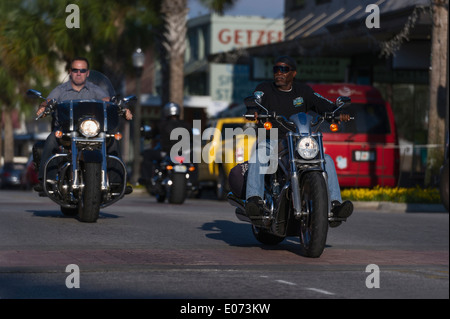 Main Street Leesburg, Florida während der 2014 Leesburg Bikefest jährlichen Motorrad-Rallye Stockfoto