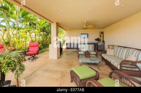 Terrasse und Gartenmöbeln, Luxury Home Interior Design Stockfoto