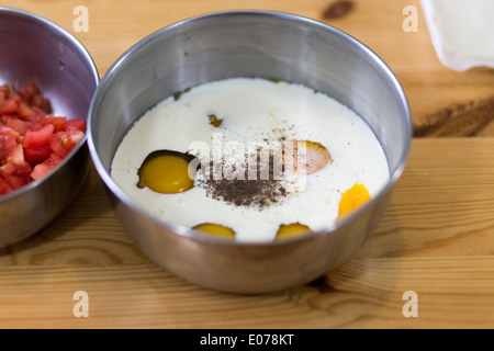 Kasserolle vorbereiten. Stockfoto
